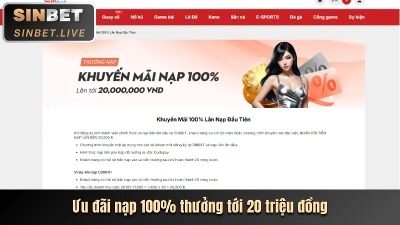 Tiền thưởng chào mừng cho người chơi mới xibet